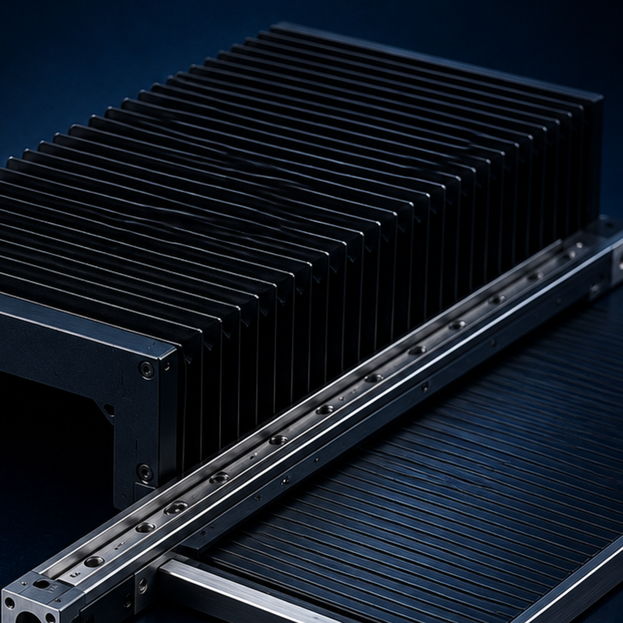 Bellows, telescopic covers and wear strips